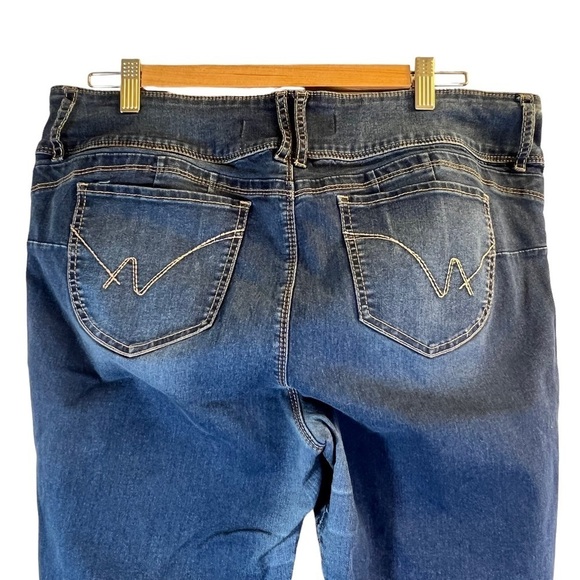 Warehouse One Women's Jeans Size 34 Reg Blue Dark Wash Bottoms Up Skinny - Picture 9 of 12